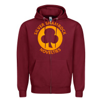 Burgundy silver shamrock novelties Zipper Hoodie - artisFamous