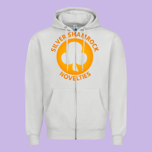 Silver Shamrock Novelties Zipper Hoodie Designed By Artisfamous