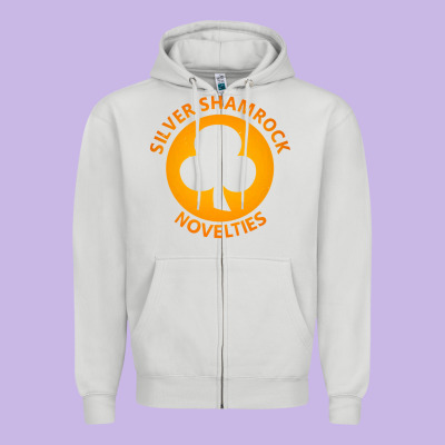 Silver Shamrock Novelties Zipper Hoodie Designed By Artisfamous
