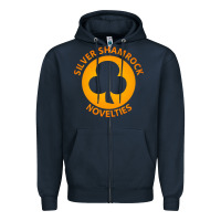 Navy silver shamrock novelties Zipper Hoodie - artisFamous