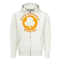 Oatmeal Heather silver shamrock novelties Zipper Hoodie - artisFamous