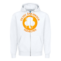 White silver shamrock novelties Zipper Hoodie - artisFamous
