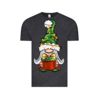 Vintage Black Christmas Gnome With Gift Vintage Tee - BundleAndBundleShop