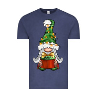Vintage Denim Christmas Gnome With Gift Vintage Tee - BundleAndBundleShop