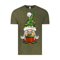 Vintage Olive Christmas Gnome With Gift Vintage Tee - BundleAndBundleShop