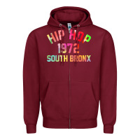 Burgundy hip hop 1972 south bronx Zipper Hoodie - artisFamous