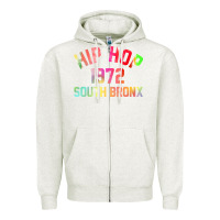 Oatmeal Heather hip hop 1972 south bronx Zipper Hoodie - artisFamous