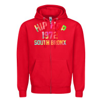 Red hip hop 1972 south bronx Zipper Hoodie - artisFamous
