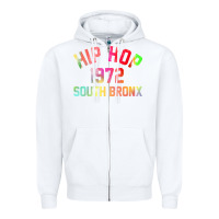 White hip hop 1972 south bronx Zipper Hoodie - artisFamous