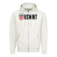 Oatmeal Heather uswnt Zipper Hoodie - artisFamous