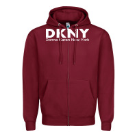 Burgundy dknys Zipper Hoodie - artisFamous