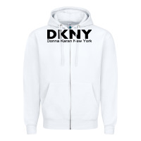 White dknys Zipper Hoodie - artisFamous