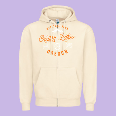 Crater Lake Oregon National Park Vintage Retro Zipper Hoodie Designed By Artisfamous