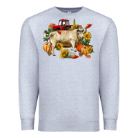 Heather Grey Fall charolais bull Premium Sweatshirt - RanaPortraitStore