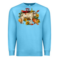 Ocean Blue Fall charolais bull Premium Sweatshirt - RanaPortraitStore