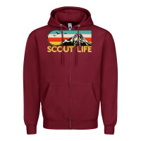Burgundy scout Zipper Hoodie - artisFamous