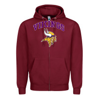 Burgundy vikings style Zipper Hoodie - artisFamous