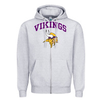 Heather Grey vikings style Zipper Hoodie - artisFamous
