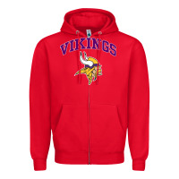 Red vikings style Zipper Hoodie - artisFamous