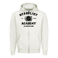 Oatmeal Heather starfleet academy Zipper Hoodie - artisFamous