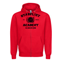 Red starfleet academy Zipper Hoodie - artisFamous