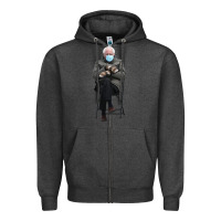 Charcoal Heather bernie sitting in the cold with mittens meme Zipper Hoodie - artisFamous