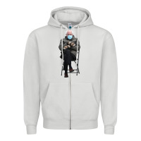 Dove Grey bernie sitting in the cold with mittens meme Zipper Hoodie - artisFamous