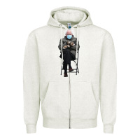 Oatmeal Heather bernie sitting in the cold with mittens meme Zipper Hoodie - artisFamous