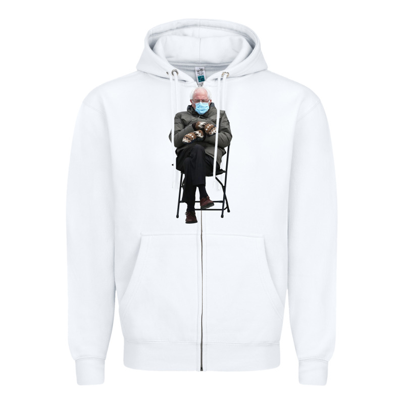 Bernie Sitting In The Cold With Mittens Meme Zipper Hoodie by artisFamous | Teevron