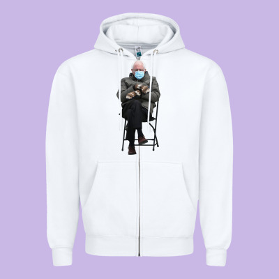 Bernie Sitting In The Cold With Mittens Meme Zipper Hoodie Designed By Artisfamous