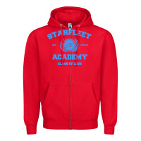 Red starfleet academy Zipper Hoodie - artisFamous