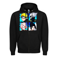 Black animation Zipper Hoodie - artisFamous
