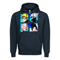 Navy animation Zipper Hoodie - artisFamous