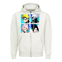 Oatmeal Heather animation Zipper Hoodie - artisFamous