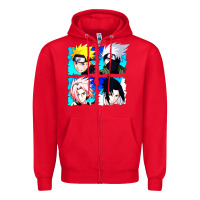 Red animation Zipper Hoodie - artisFamous