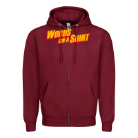 Burgundy words on a shirt Zipper Hoodie - artisFamous