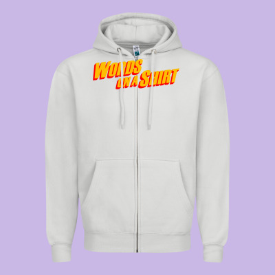 Words On A Shirt Zipper Hoodie Designed By Artisfamous
