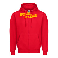 Red words on a shirt Zipper Hoodie - artisFamous