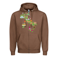 Chestnut Italy map Zipper Hoodie - artisFamous