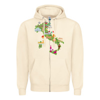 Sandshell Italy map Zipper Hoodie - artisFamous