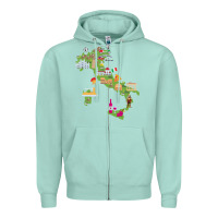Italy Map Zipper Hoodie | Teevron