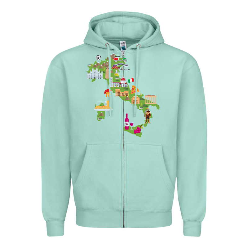 Italy Map Zipper Hoodie by artisFamous | Teevron