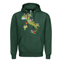Sports Green Italy map Zipper Hoodie - artisFamous