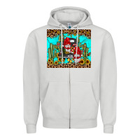 Dove Grey truck gnome cactus Zipper Hoodie - JahusDesignShop