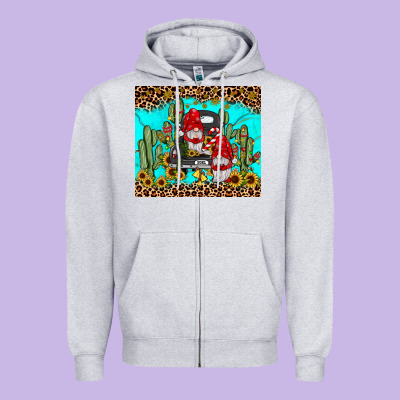 Truck Gnome Cactus Zipper Hoodie Designed By Jahusdesignshop