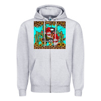 Heather Grey truck gnome cactus Zipper Hoodie - JahusDesignShop