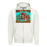 Oatmeal Heather truck gnome cactus Zipper Hoodie - JahusDesignShop