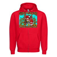Red truck gnome cactus Zipper Hoodie - JahusDesignShop
