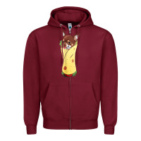 Burgundy funny chihuahua dog burrito food tee Zipper Hoodie - artisFamous