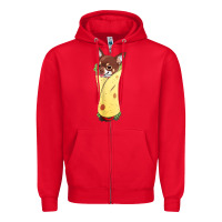 Red funny chihuahua dog burrito food tee Zipper Hoodie - artisFamous